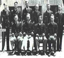 Captain Theodor Detmers (2nd from right sitting) with officers of Kormoran in Australian POW camp